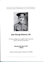 Victoria Cross Commemorative Stone Ceremony - John George Pattison VC 10/4/17