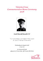 Royal Greenwich -Victory Cross Commemorative Stone Ceremony - Cecil H Sewell VC
